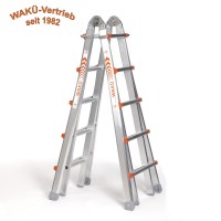 WaKü Teleskopleiter Art.-Nr. 102  5-18 Sprossen Teleskopleiter 4x5 Sprossen, max. Länge 5,30 m